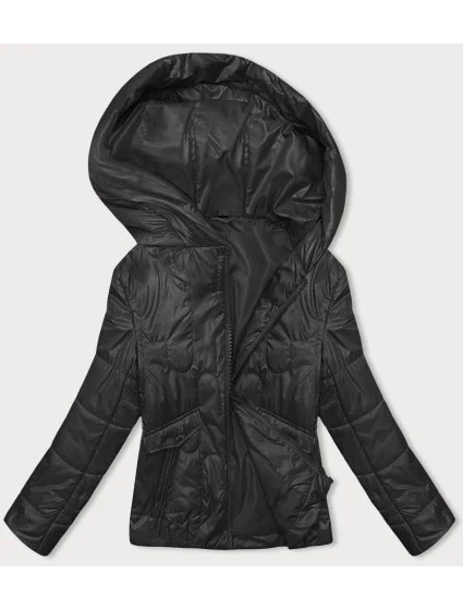 Černá krátká dámská prošívaná bunda model 18844065 - S'WEST Černá krátká dámská prošívaná bunda model 18844065 - S'WEST