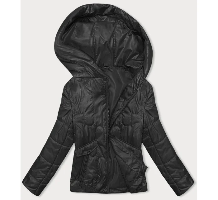 Černá krátká dámská prošívaná bunda model 18844065 - S'WEST Černá krátká dámská prošívaná bunda model 18844065 - S'WEST