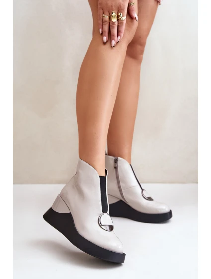 Boty Na Klínu Zateplené D&A Světle šedé model 21671894 - S.Barski