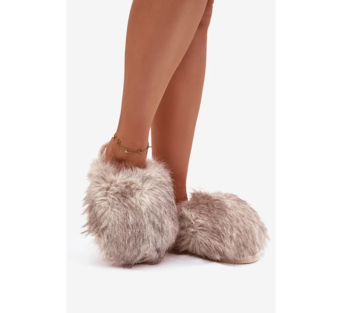 Kožešinové dámské pantofle béžové Iseline