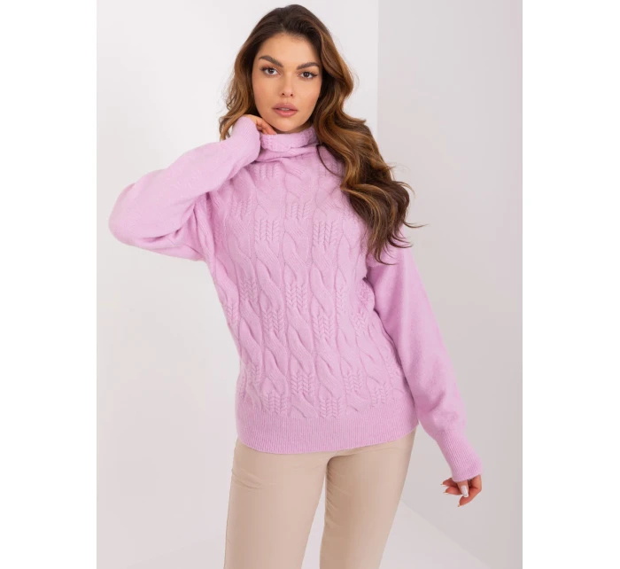 Sweter AT SW model 19335725 jasny fioletowy - FPrice Sweter AT SW model 19335725 jasny fioletowy - FPrice