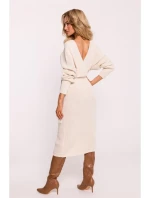 Svetrové šaty s výstřihem do V  kost model 20476150 - Moe