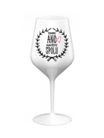 DNES ANO, NAVŽDY SPOLU - bílá nerozbitná sklenice na víno 470 ml