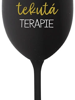BABY'S FLUID THERAPY - čierny pohár na víno 350 ml