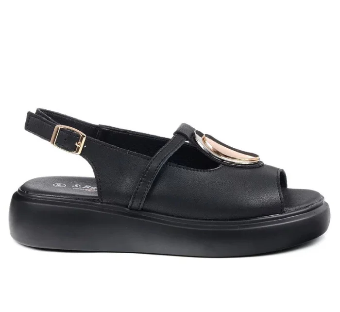 Dámské sandály na platformě model 21156720 Černá - S.Barski