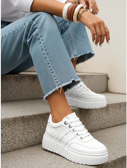 Dámske kožené tenisky ZY1394 white - FashionStreet Dámske kožené tenisky ZY1394 white - FashionStreet