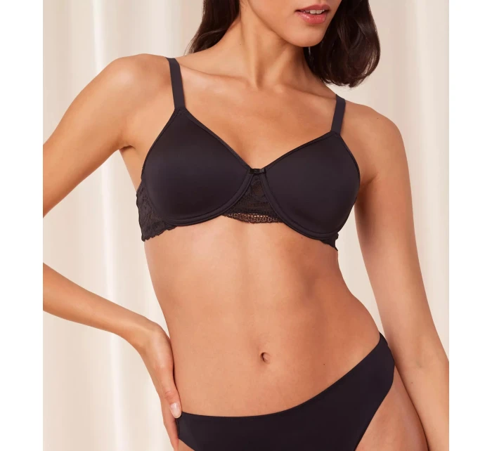 Dámska moderná čipkovaná+bavlnená podprsenka WP EX - BLACK - black 0004 - TRIUMPH