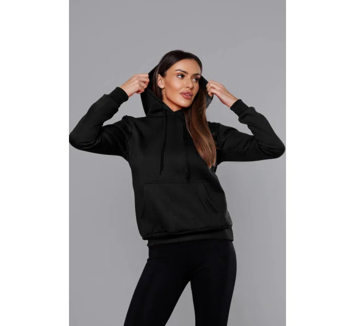 Černá dámská tepláková mikina model 16150172 - J.STYLE Černá dámská tepláková mikina model 16150172 - J.STYLE