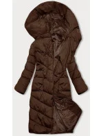 Dlouhá hnědá dámská zimní bunda model 21246315 - LHD