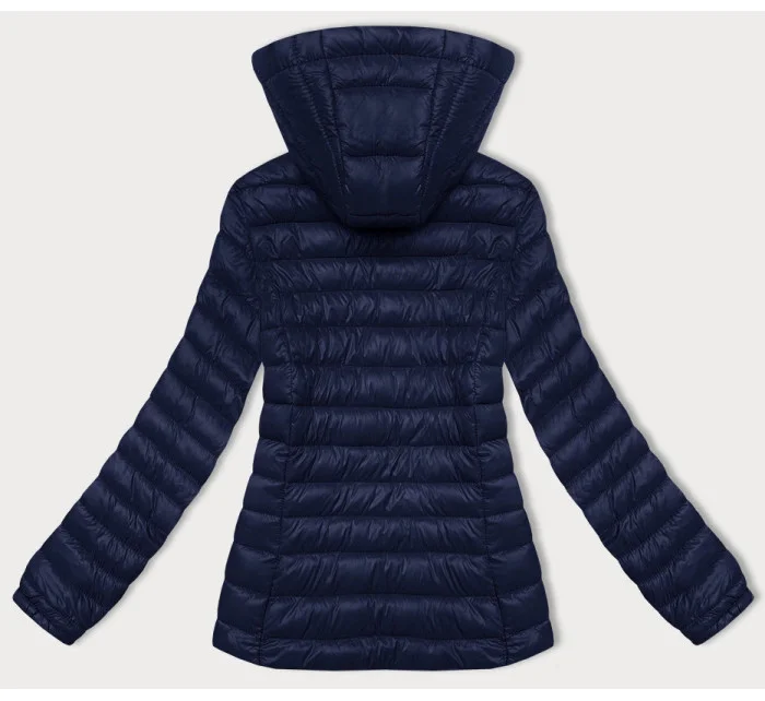 Tmavomodrá dámska prešívaná bunda s kapucňou J Style (16M9102-215)