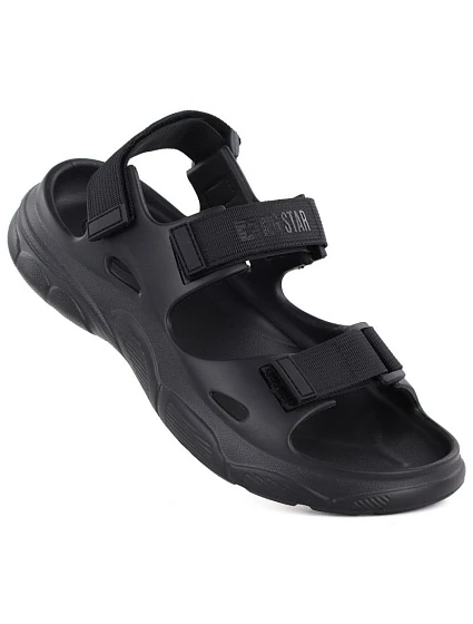 Čierne penové sandále Big Star so zapínaním na suchý zips TT274A055