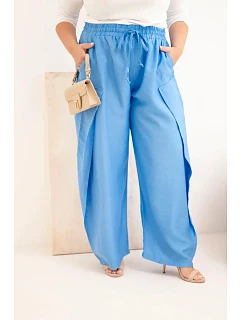 Dámske Plus veľkosť bavlnené nohavice s elastickým pásom Denim