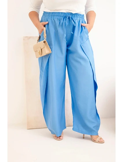 Dámske Plus veľkosť bavlnené nohavice s elastickým pásom Denim Dámske Plus veľkosť bavlnené nohavice s elastickým pásom Denim