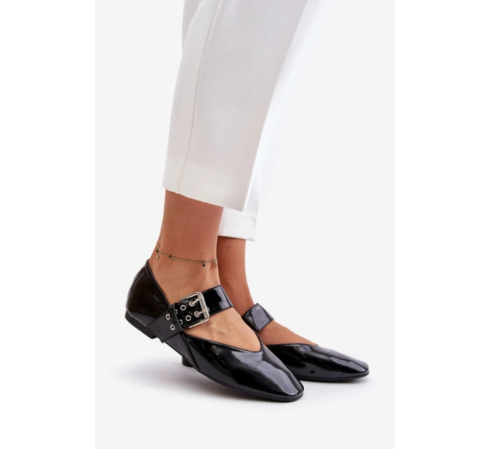 Lakované Baletky S Páskem Černé model 21670980 - Boto