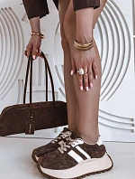 Semišové tenisky na masivní platformě D&A GR61-5986 Čokoládové