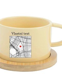Personalizovaný keramický hrnček „MAKRONKA“ s mapou