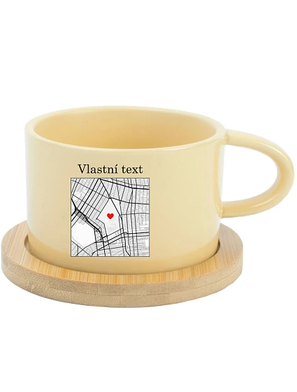 Personalizovaný keramický hrnček „MAKRONKA“ s mapou Personalizovaný keramický hrnček „MAKRONKA“ s mapou