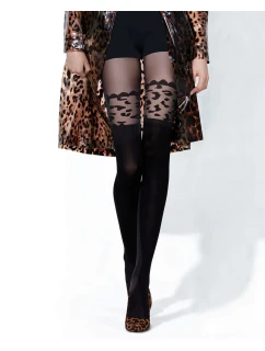 Dámské punčochové kalhoty model 21871067 Leopard 3D 50 den 24 - Knittex