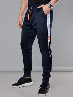 Tmavě modré pánské teplákové kalhoty s lampasy model 18347955 - J.STYLE