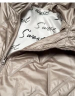 Dámska tenká pletená rebrovaná bunda Goodlookin beige (B8575-12)