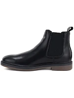 Pánské kožené kotníkové boty bez černé, model 22367798 - Big Star Pánské kožené kotníkové boty bez černé, model 22367798 - Big Star