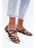 Sieťované balerínky s remienkami, leopardí vzor, Orley Sieťované balerínky s remienkami, leopardí vzor, Orley