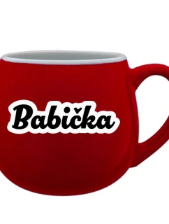 Keramický hrnček Babička (obrys) 300 ml červený - Giftela