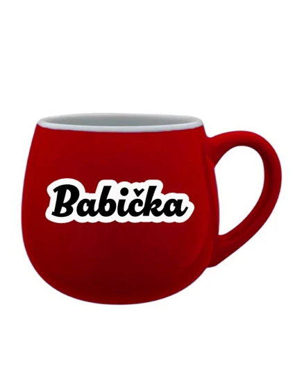 Keramický hrnček Babička (obrys) 300 ml červený - Giftela