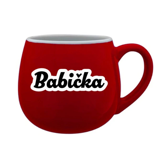Keramický hrnček Babička (obrys) 300 ml červený - Giftela