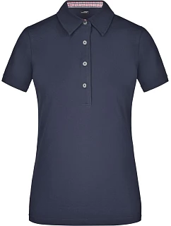 Daiber JN 969 Dámske piqué polo „Plain“ 02.0969 tmavomodrá/červená-tmavomodrá-biela