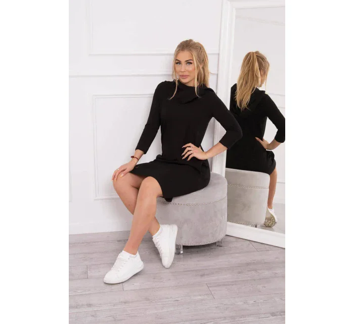 Šaty s kapucňou a vreckami čierne Šaty s kapucňou a vreckami čierne