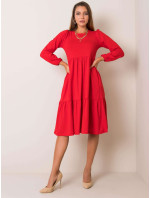 RUE PARIS Červené bavlnené šaty