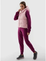 Dámska páperová vesta s výplňou zo syntetického peria 4F - ružová