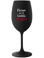 Nepozeraj sa na mňa s tieňom - čierny pohár na víno 350 ml Nepozeraj sa na mňa s tieňom - čierny pohár na víno 350 ml