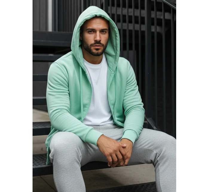 Pánska mikina s kapucňou mint FashionStreet BX5231