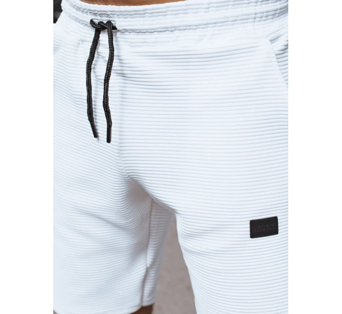 FashionStreet pánske biele teplákové šortky SX2384