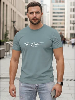 Tshirt męski bawełniany z nadrukiem The Boston petrol model 22305522 - FashionStreet