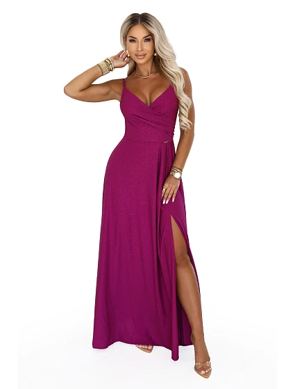 CHIARA večerní maxi šaty bez ramínek fuchsiová model 22210927 - numoco CHIARA večerní maxi šaty bez ramínek fuchsiová model 22210927 - numoco