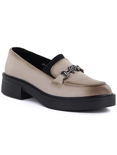 Dámské kožené mokasíny na silné podrážce béžové Vinceza model 22081629 - Hikvision