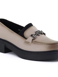 Dámské kožené mokasíny na silné podrážce béžové Vinceza model 22081629 - Hikvision