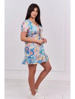 Kvetinové šaty s výstrihom do V ecru