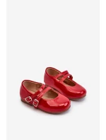 Lakierowane Balerinki Dziecięce Z Paseczkami Czerwone Margenis Lakierowane Balerinki Dziecięce Z Paseczkami Czerwone Margenis