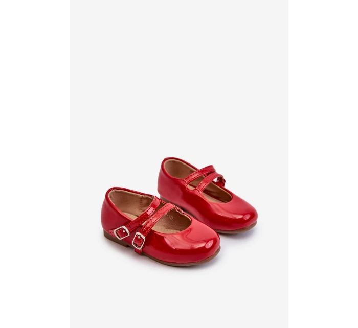Lakierowane Balerinki Dziecięce Z Paseczkami Czerwone Margenis Lakierowane Balerinki Dziecięce Z Paseczkami Czerwone Margenis
