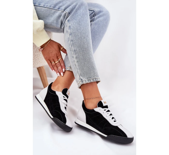 Dámské Kožené Sportovní Boty model 21690049 Černé - Laura Messi