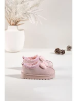 Dětské sněhule s výšivkou a mašlí Růžové model 21762666 - Boto Dětské sněhule s výšivkou a mašlí Růžové model 21762666 - Boto