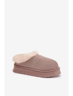 Dámské pantofle s kožešinou Khaki model 21786637 - Boto Dámské pantofle s kožešinou Khaki model 21786637 - Boto