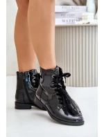 Lakované zateplené členkové topánky so zipsom S.Barski Black Lakované zateplené členkové topánky so zipsom S.Barski Black