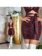 Sexy Koucla Gathered Wetlook Skirt
