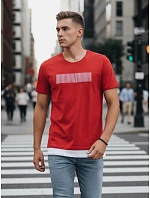 Pánske tričko s potlačou červené FashionStreet RX4651