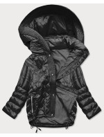 Voľná čierna dámska netopieria bunda (750ART)